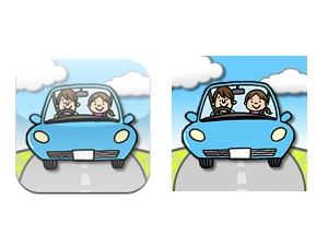 「賢く比べる自動車保険」。iOS版、Android版ともに無料。条件／iOS4.3以上。Android2.1以上。詳細はiTunesおよびGoogle playで確認を