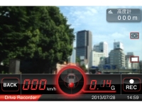 ドライブレコーダーとして使えるスマホアプリも増加中。「Drive Recorder」（iOS）は急ブレーキなどで強烈なGがかかった時だけ動画を記録する