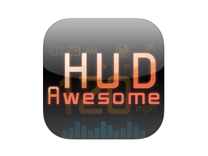 「Awesome HUD」。iOS版、無料。条件／iOS3.0以上。詳細はiTunesで確認を