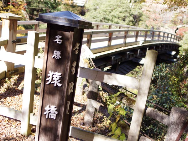 ▲現在の「猿橋」は、昭和59年（1984年）に架け替えられたもので、ほぼ江戸時代の姿なのだとか