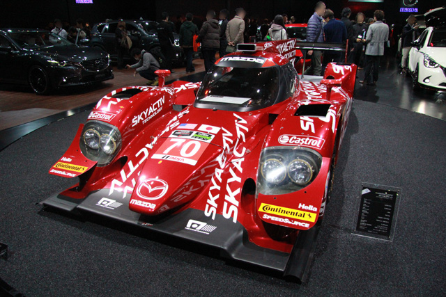 ▲「マツダ LMP2」は2014年にアメリカで開催された「TUDORユナイテッド・スポーツカー選手権」に参戦。スカイアクティブ技術を駆使したレースカーです