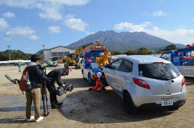 桜島火山爆発総合防災訓練の様子