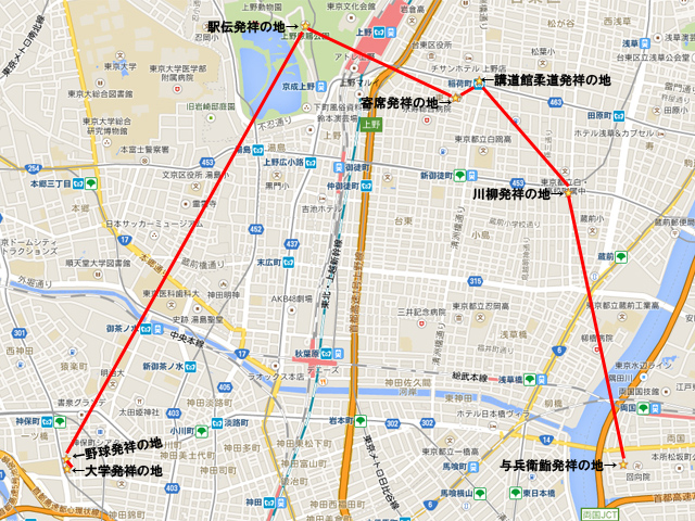 ▲今回巡ったドライブMAPがこちら。いずれも東京23区内なので、たった数時間ですべて回ることもできます。ただし、いずれの場所も駐車場はないのでコインパーキングへの駐車をお忘れなく！