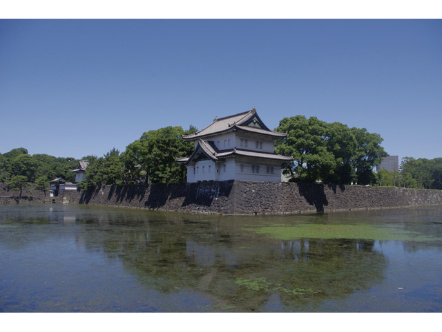 ▲都市部にまとまった緑地や水面があると、水分の蒸発散により冷却効果がある。皇居と皇居外苑はまさに東京の「クールアイランド」になっている