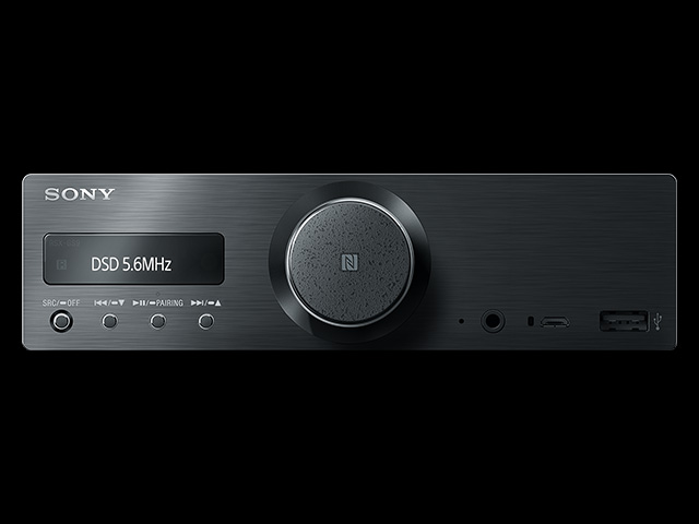 ▲ソニーのMedia Receiver with Bluetooth「RSX-GS9」。1DINサイズでアンプ内臓。対応音楽ファイルはFLAC、ALAC、DSD、AIFF、WAV、WMA、AAC、MP3など