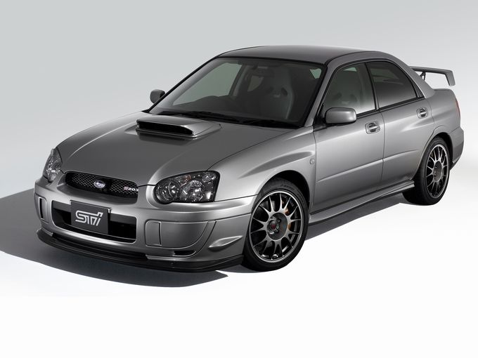 ▲2代目インプレッサWRX STIを、STI（スバルテクニカインターナショナル）がチューニングしたコンプリートカー、インプレッサ S203。そのEJ20エンジンは最高出力320ps/6400rpm、最大トルク43.0kgm/4400rpmを発生。新車時価格は460万9500円で、555台の限定販売だった